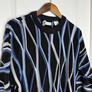 Vintage 90's Coogi Style Bachrach Mens Stripe Knit Sweater Pullover Size M